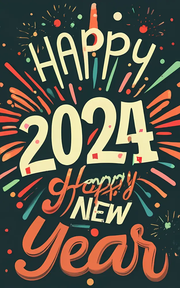 Happy 2024 New Year Fireworks