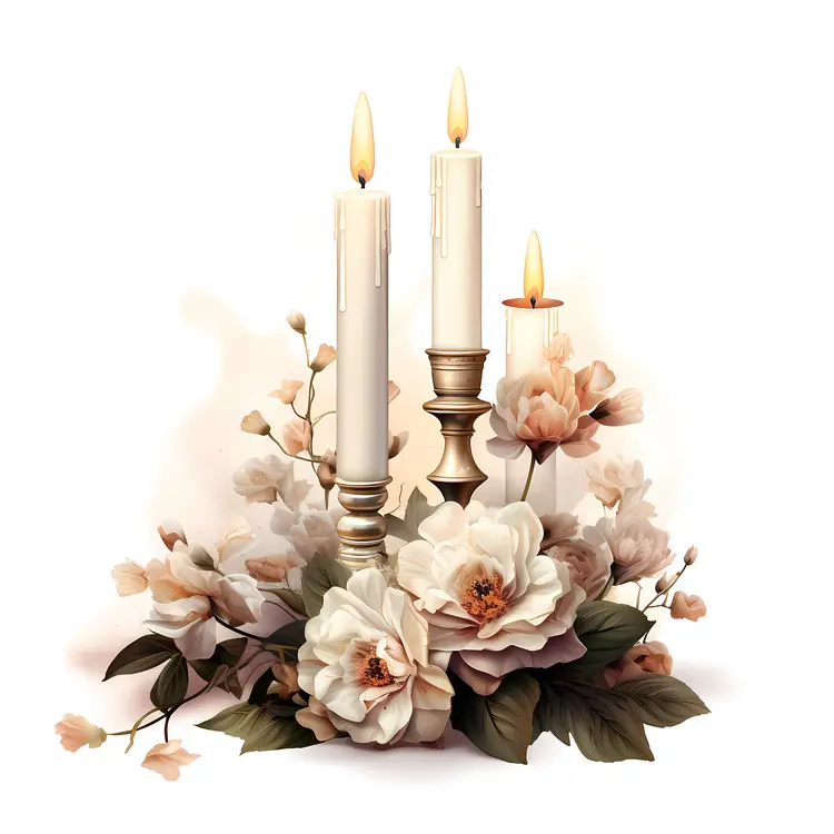 Elegant Candles with Roses