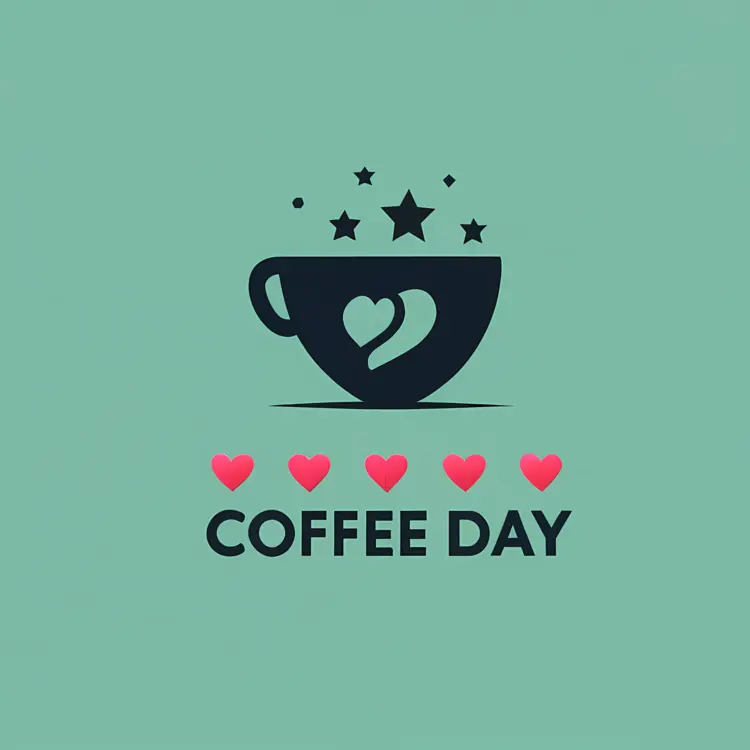 Coffee Cup with Hearts for Coffee Day