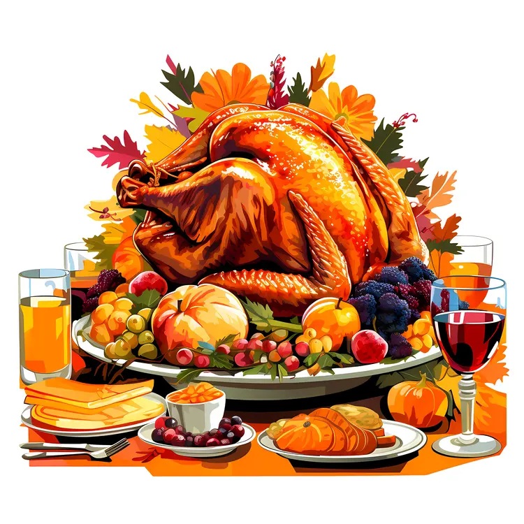 Roasted Turkey with Fruits and Wine
