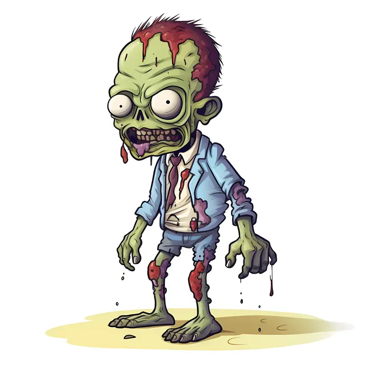 Cartoon Zombie Character for Halloween