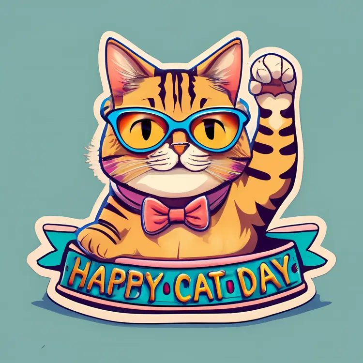 Happy Cat Day with Cool Cat