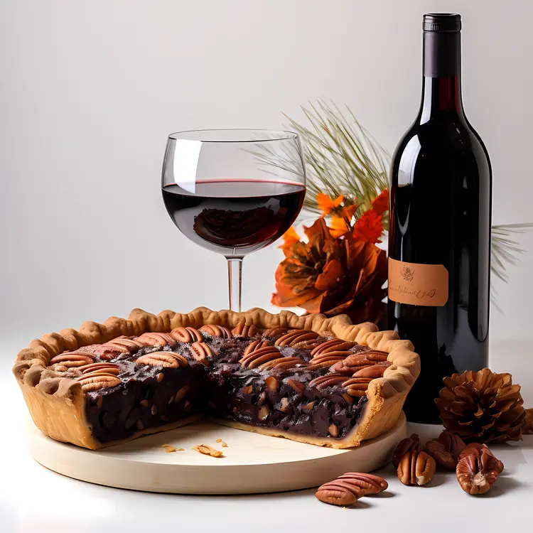 Delicious Pecan Pie with Wine for Thanksgiving