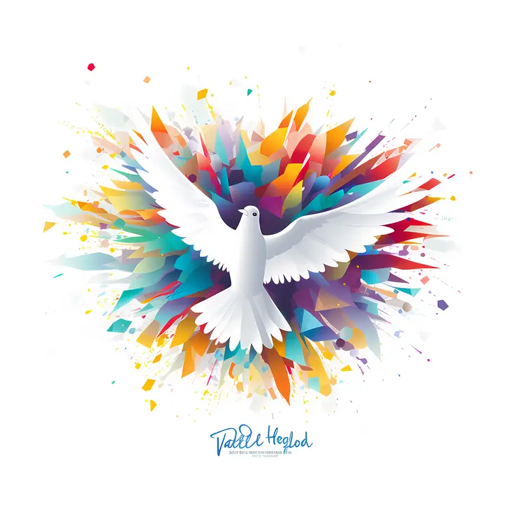 White Dove with Colorful Background