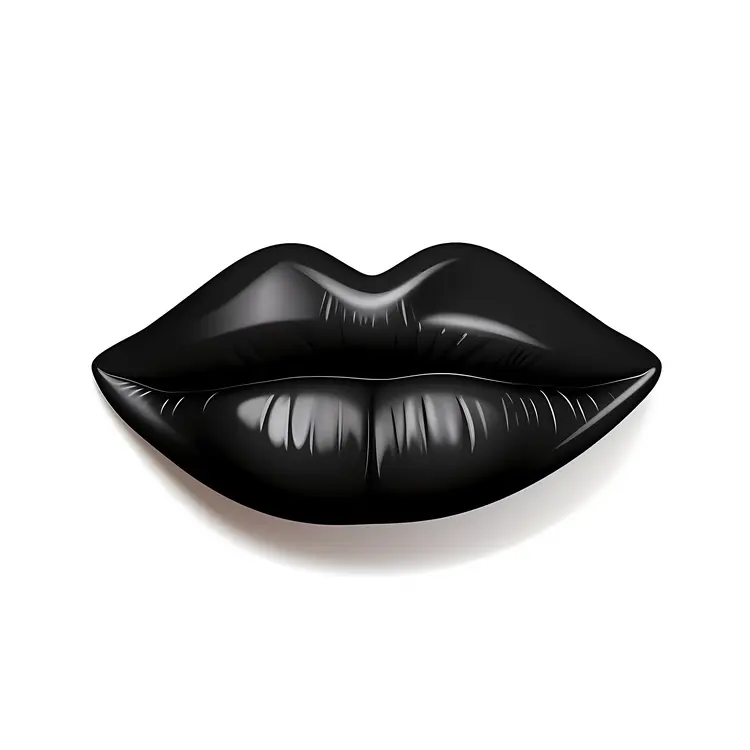 Glossy Black Lips for Halloween Makeup