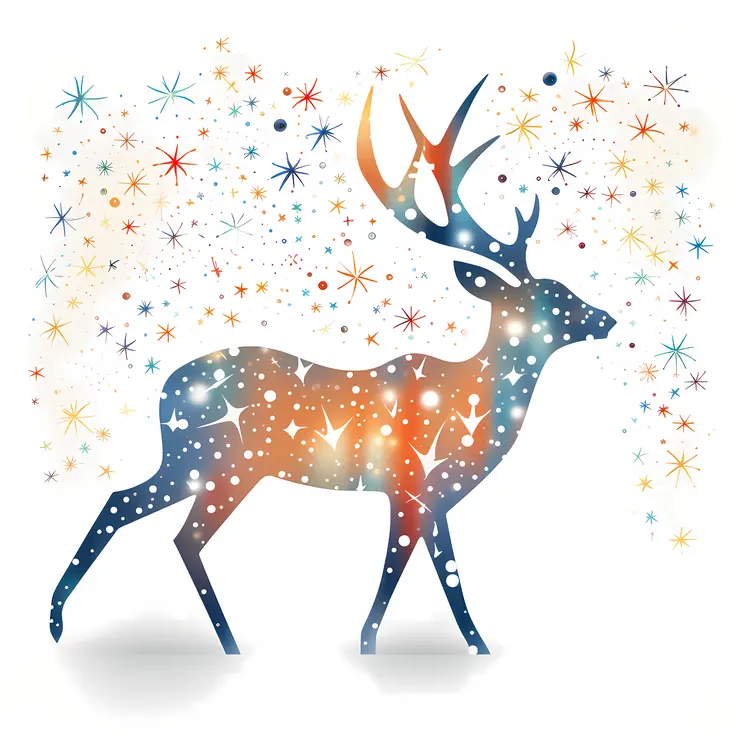 Starry Deer with Sparkling Antlers