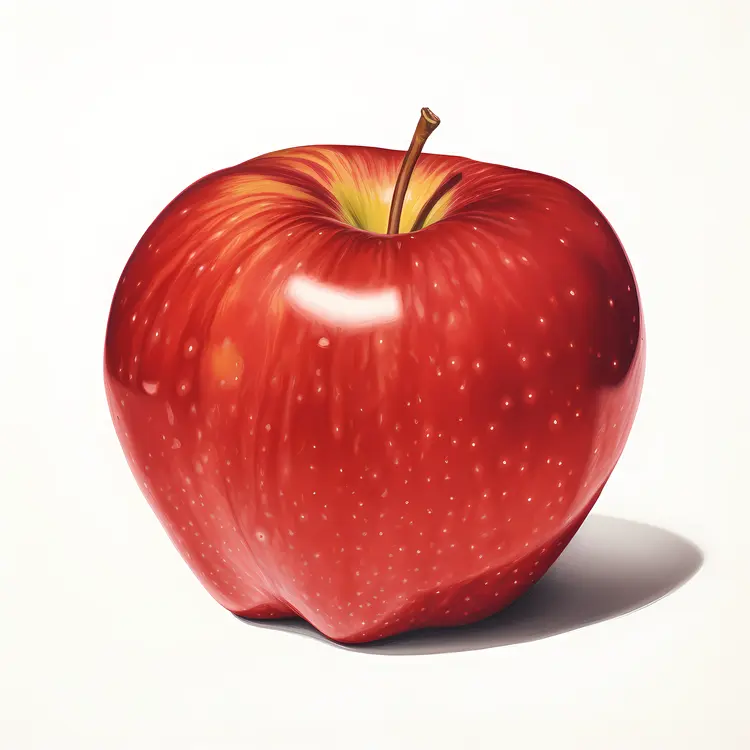 Shiny Red Apple Illustration