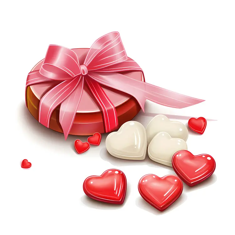 Heart-shaped Chocolates in Gift Box