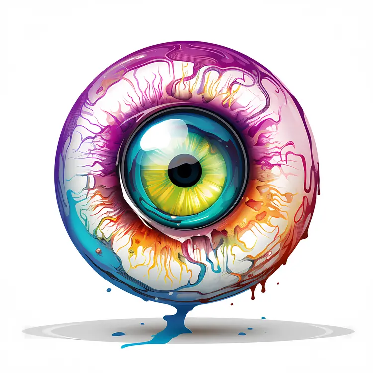 Yellow Artistic Eye Illustration