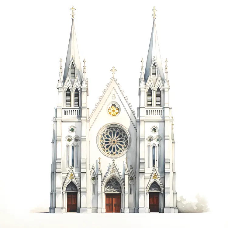Beautiful Gothic Church Illustration
