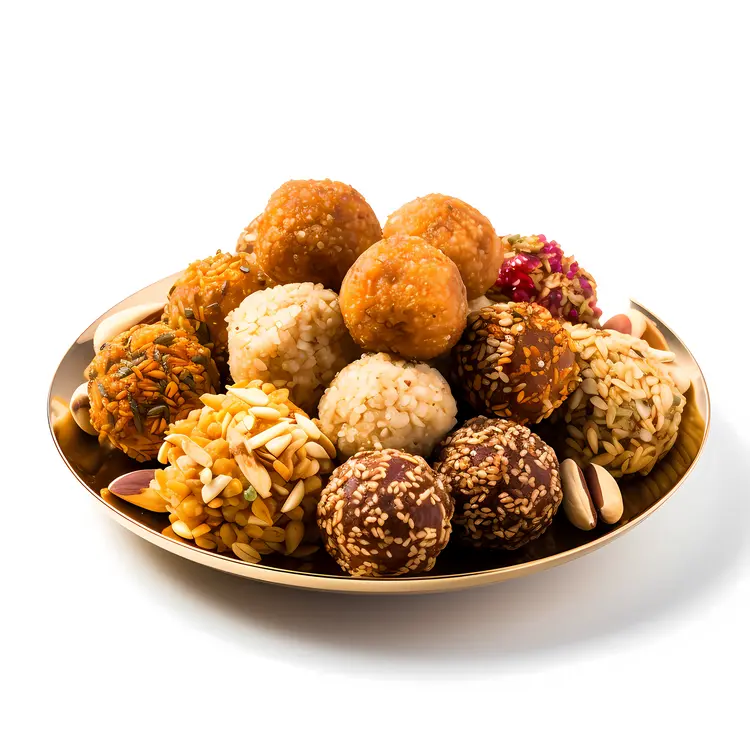 Variety of Indian Sweets with Nuts