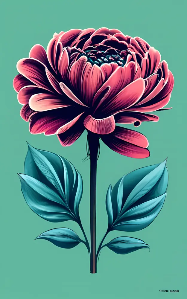 Pink Flower with Green Background