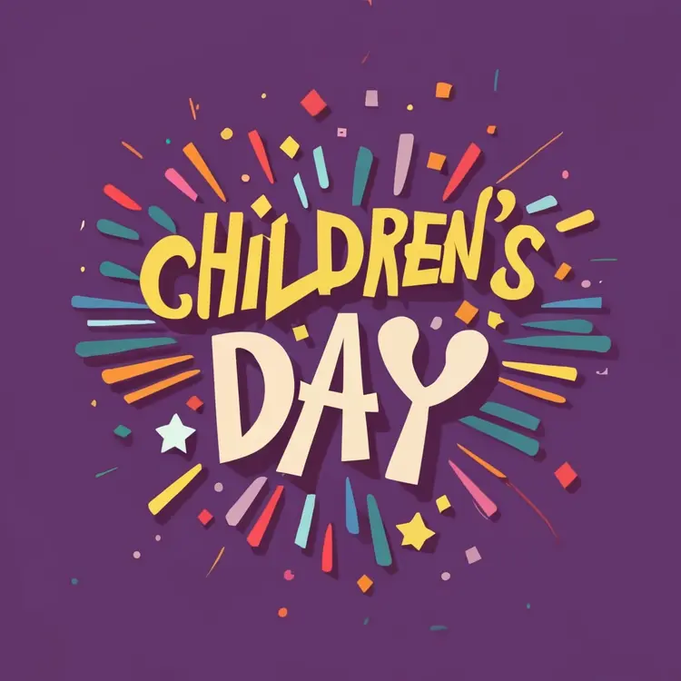 Children's Day with Colorful Confetti