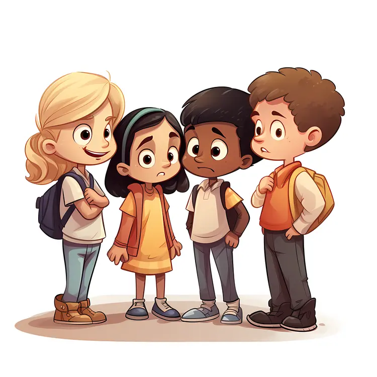 Four kids standing together