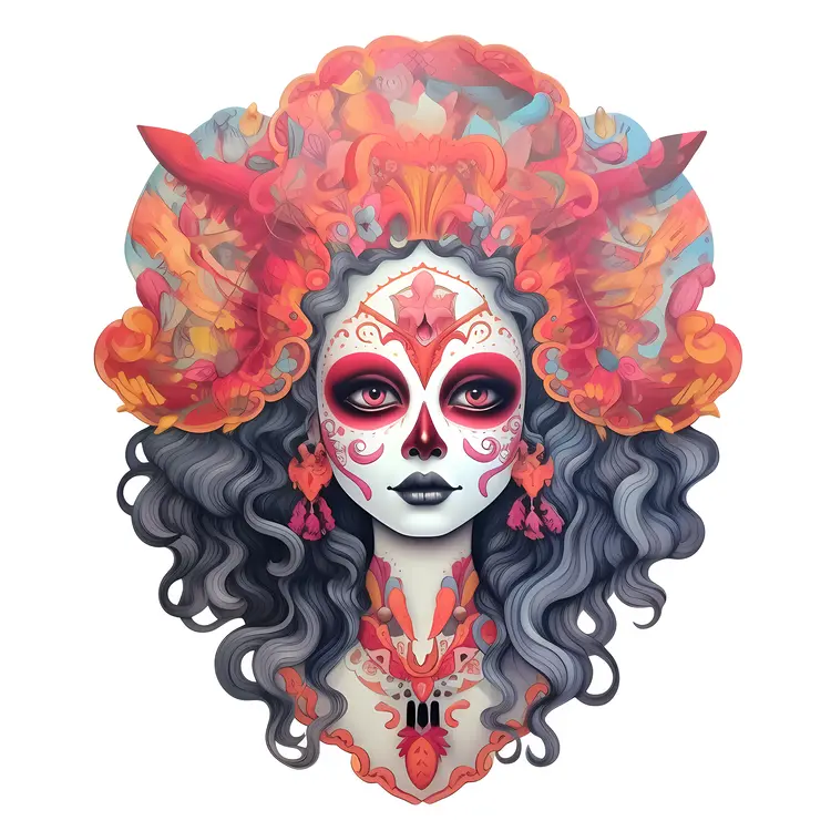 Colorful Sugar Skull Art for Day of the Dead