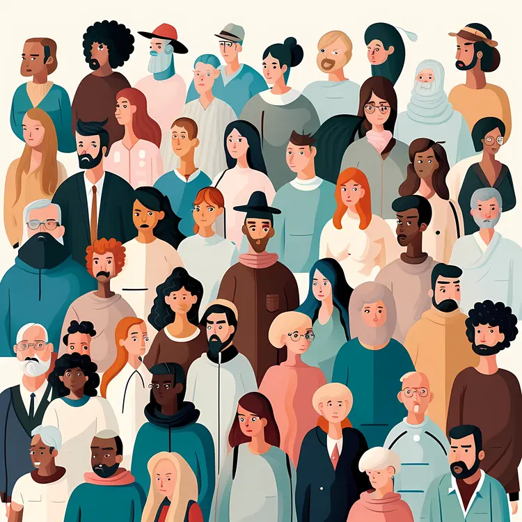 Illustration of a Diverse Group of People