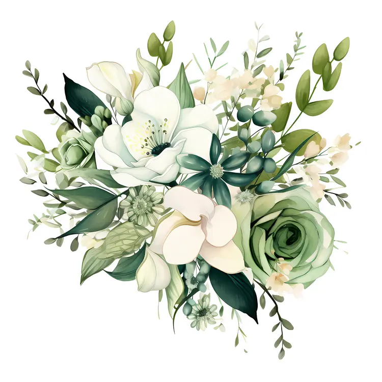 White and Green Flower Arrangement