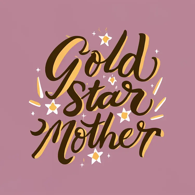 Gold Star Mother with Pink Background