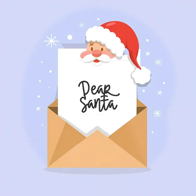 Dear Santa Letter with Santa Claus