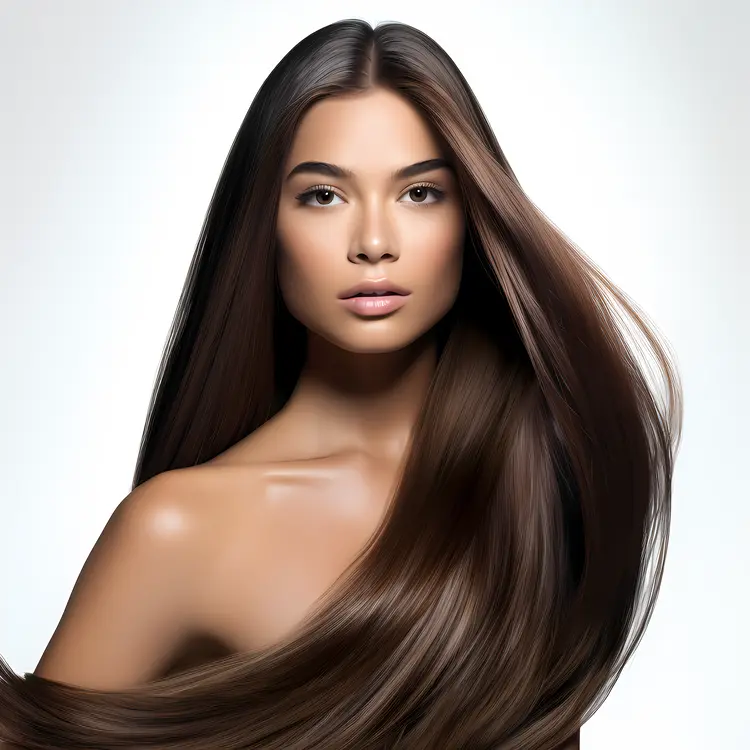 Beautiful Long Brown Hair Model