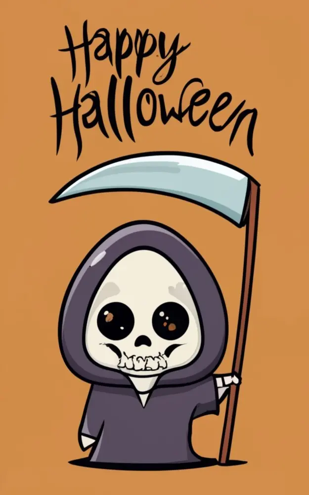 Simple Grim Reaper with Scythe for Halloween