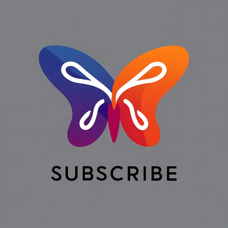 Colorful Butterfly with Subscribe Text