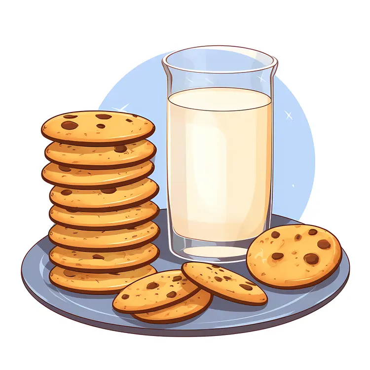 Delicious Cookies and Milk Illustration