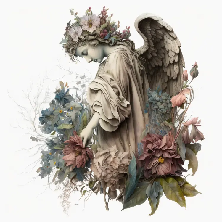 Angel with Flowers