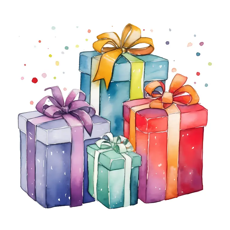 Colorful Stacked Gift Boxes