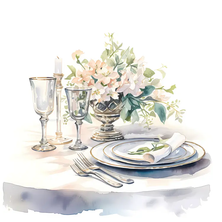 Elegant Table Setting with Flowers