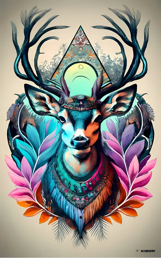 Majestic Deer with Artistic Antlers