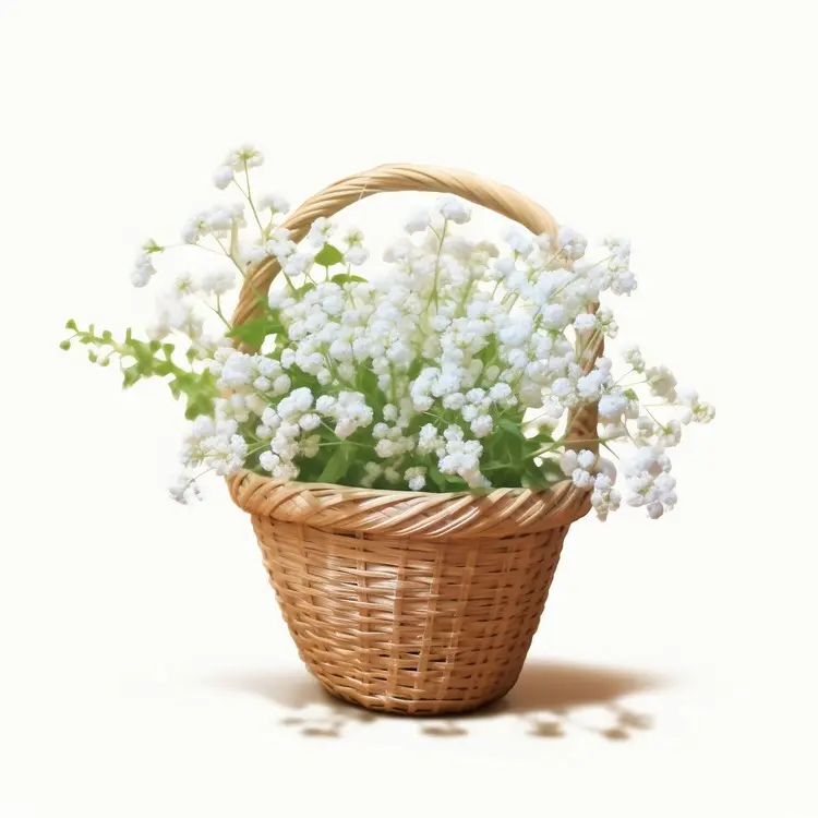 Beautiful Flower Basket with White Flowers