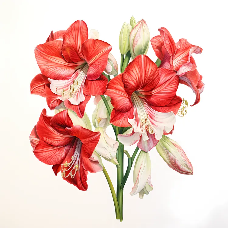 Red and White Flower Cluster