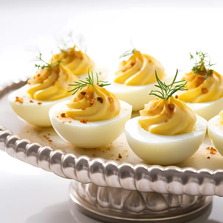 Deviled Eggs on a Silver Platter