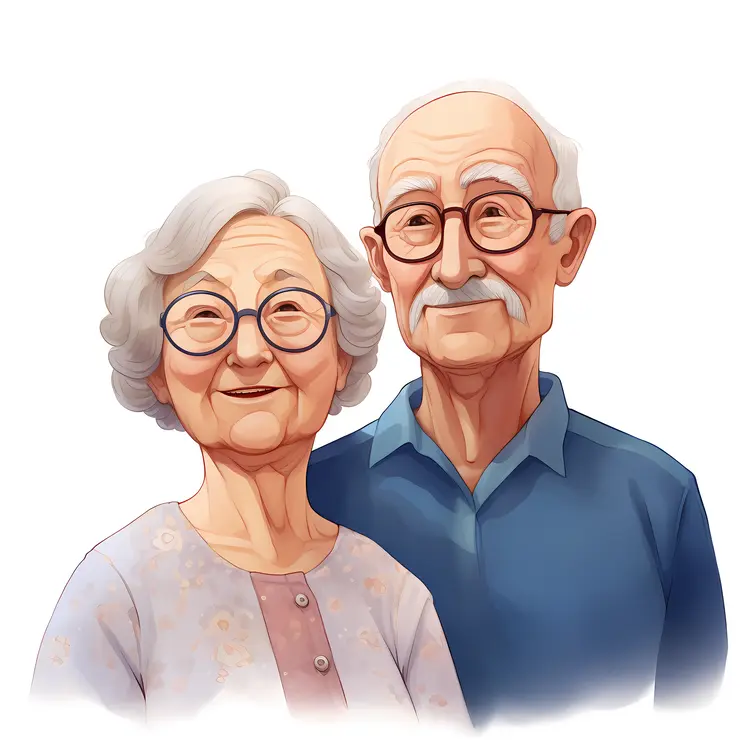 Smiling Elderly Couple Portrait for Grandparents Day Celebration