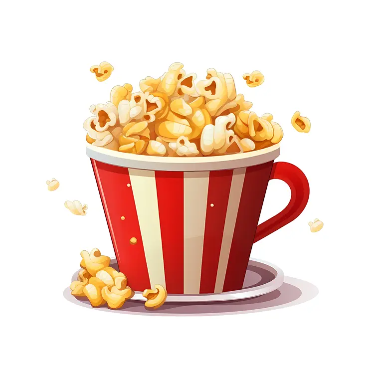 Delicious Popcorn in Red Striped Cup