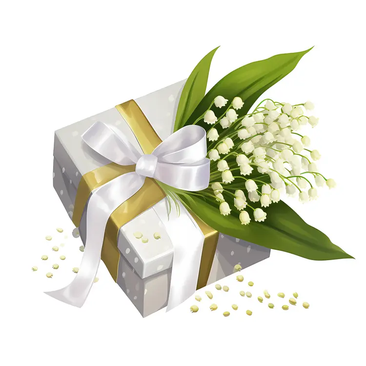 Elegant Gift Box with Lily of the Valley Flowers