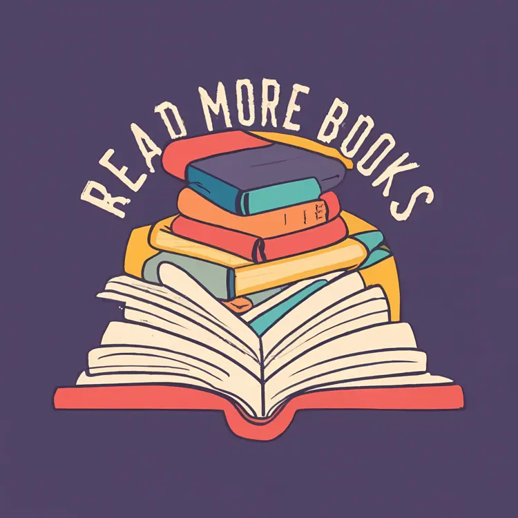 Stack of Books with 'Read More Books' Text