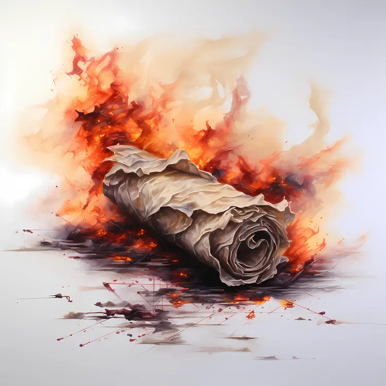 Rolled Paper on Fire
