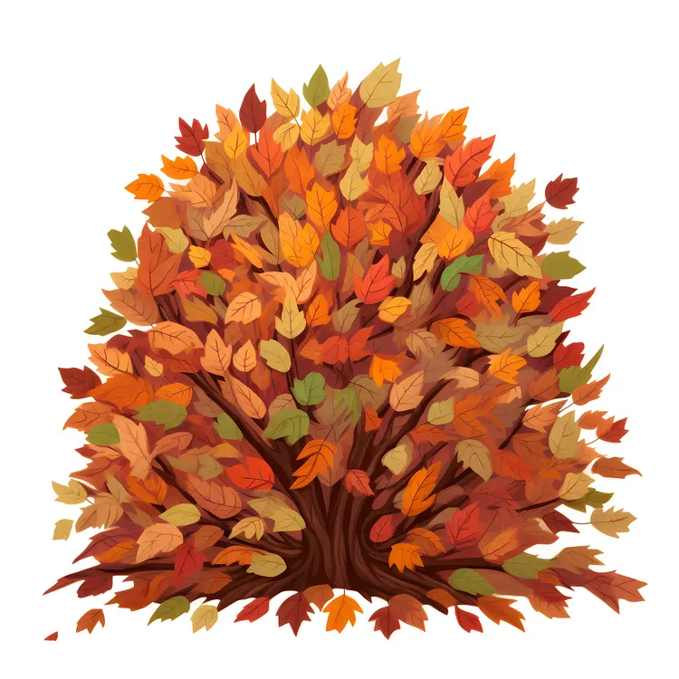 Tree Covered with Autumn Leaves