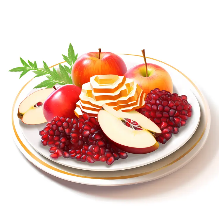 Fresh Fruit Plate for Rosh Hashanah Celebration