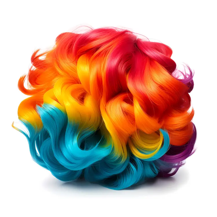 Vibrant Rainbow Curly Wig for Parties