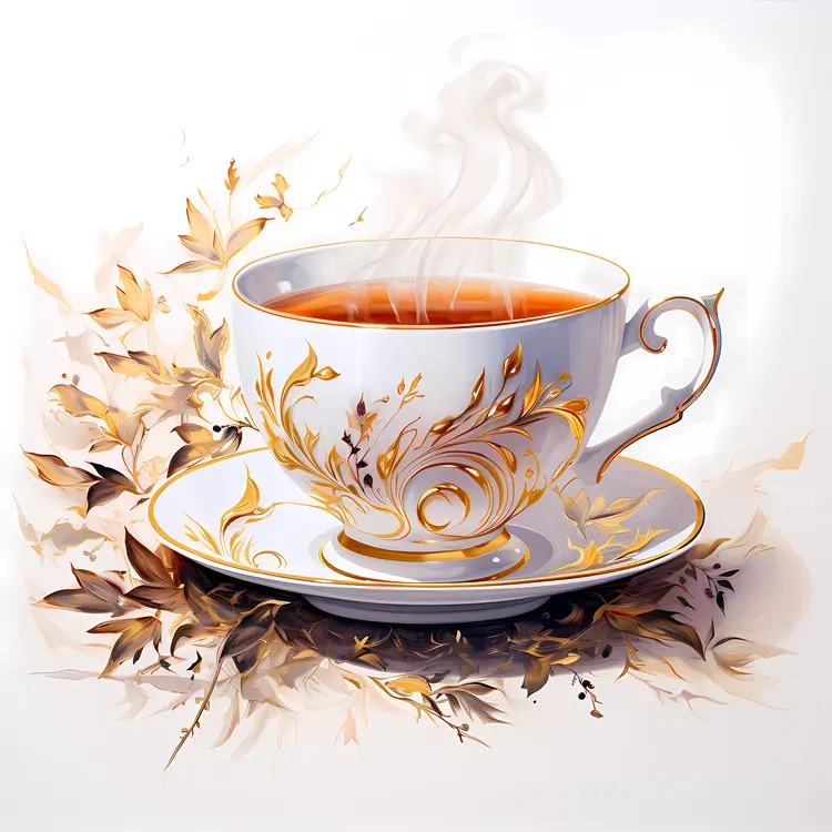 Elegant Decorative Cup with Steam