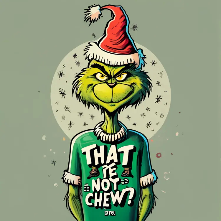 Grinch in Santa Hat with Chew Toy Shirt