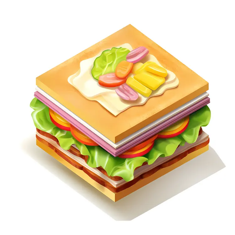 Delicious Sandwich with Fresh Vegetables and Cheese