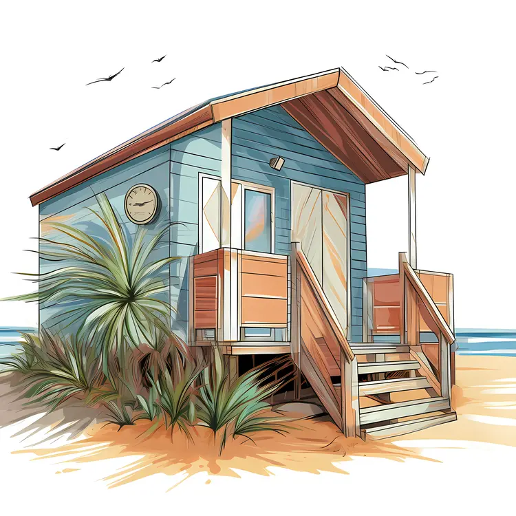 Small cute doodle beach house