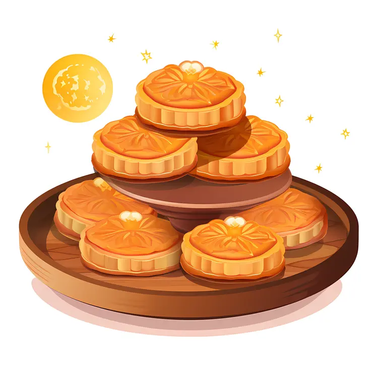 Tasty Mooncakes on a Plate