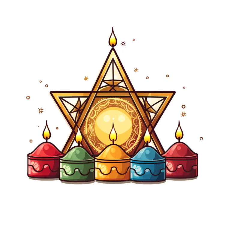 Ornate Colorful Star Candles