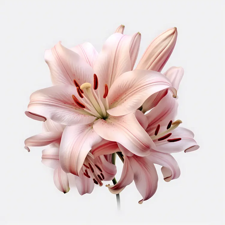 Cluster of Pink Lilies