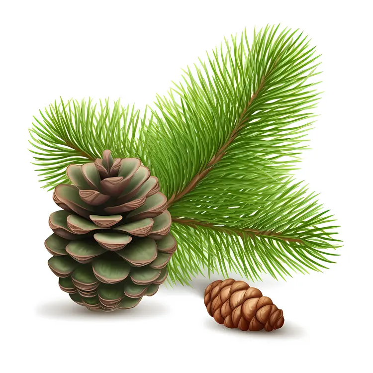Pine Cone with Green Needles for Christmas Decor